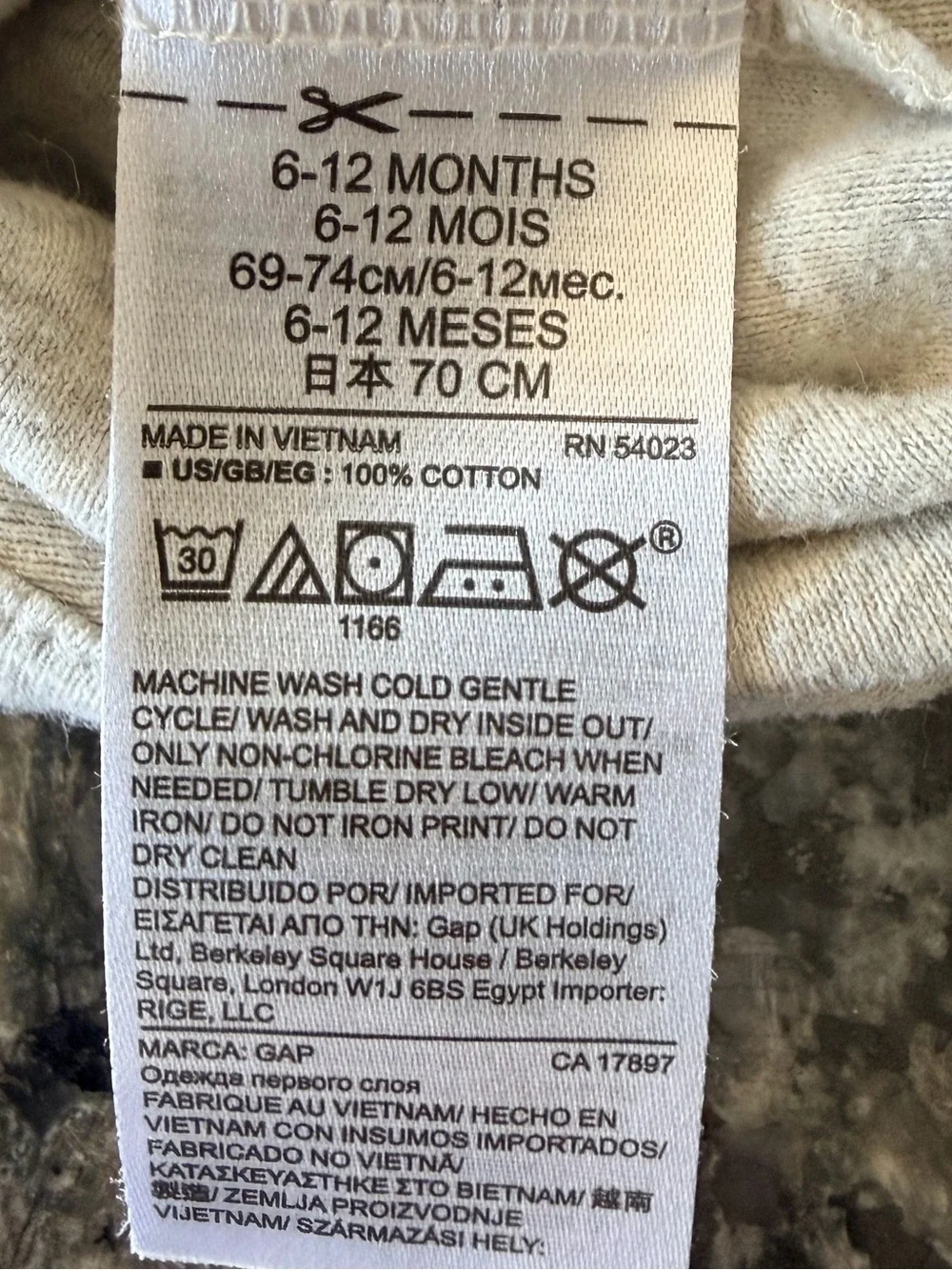 3/$15 Baby GAP Gray Mommy Had A Little Lamb Cotton Long Sleeve Bodysuit 6-12M